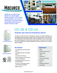 Thumbnail of document Data Sheet - GD-2B Combustible Gases Detector